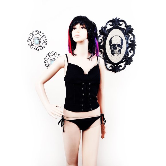 Lace Up Spaghetti Strap Top - Picture 2 of 4